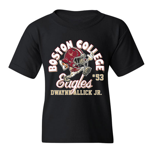 Boston College - NCAA Football : Dwayne Allick Jr. - Black Fashion Shersey Youth T-Shirt