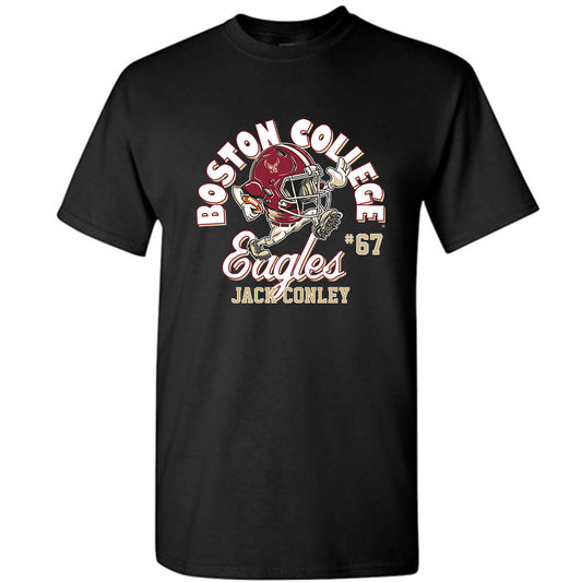 Boston College - NCAA Football : Jack Conley - Black Fashion Shersey Short Sleeve T-Shirt