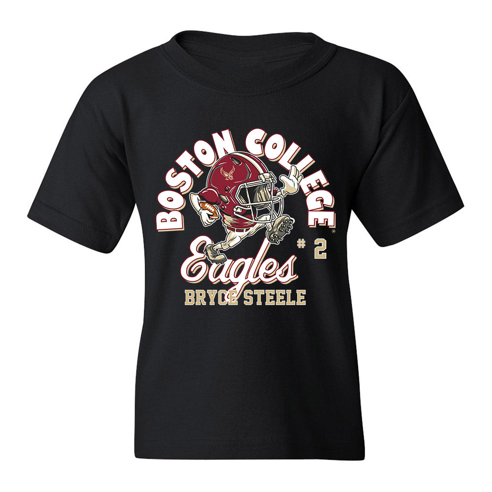 Boston College - NCAA Football : Bryce Steele - Black Fashion Shersey Youth T-Shirt