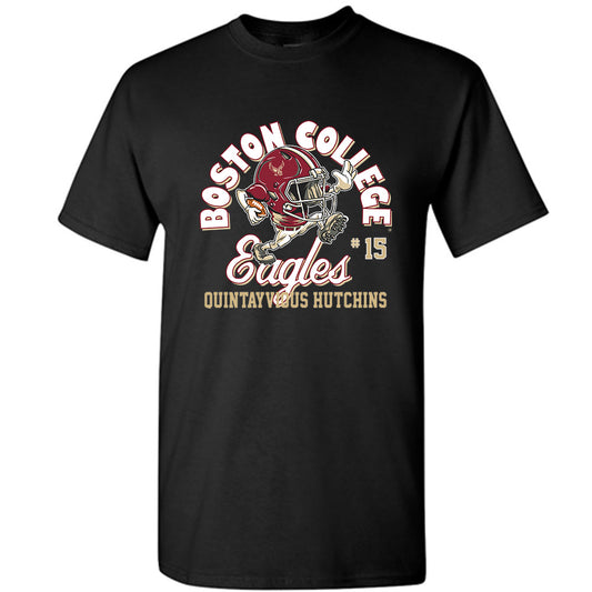 Boston College - NCAA Football : Quintayvious Hutchins - Black Fashion Shersey Short Sleeve T-Shirt