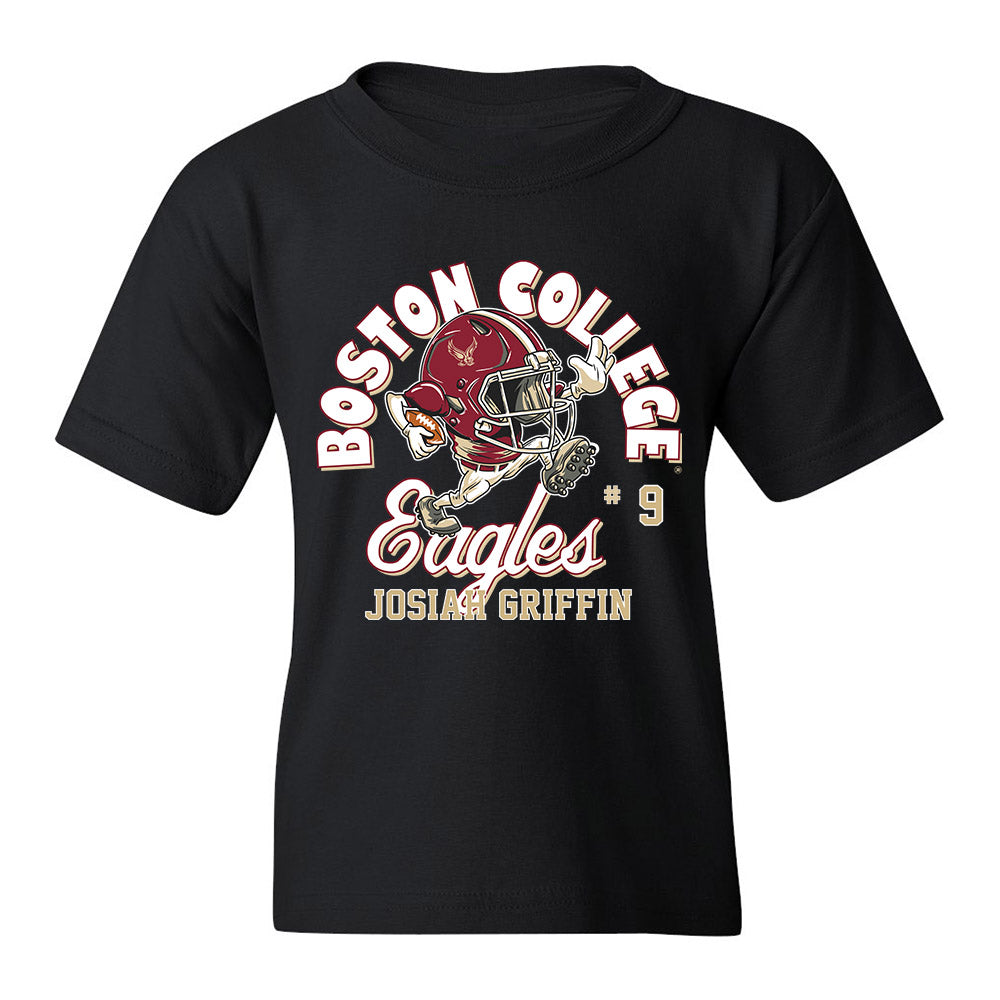 Boston College - NCAA Football : Josiah Griffin - Black Fashion Youth T-Shirt