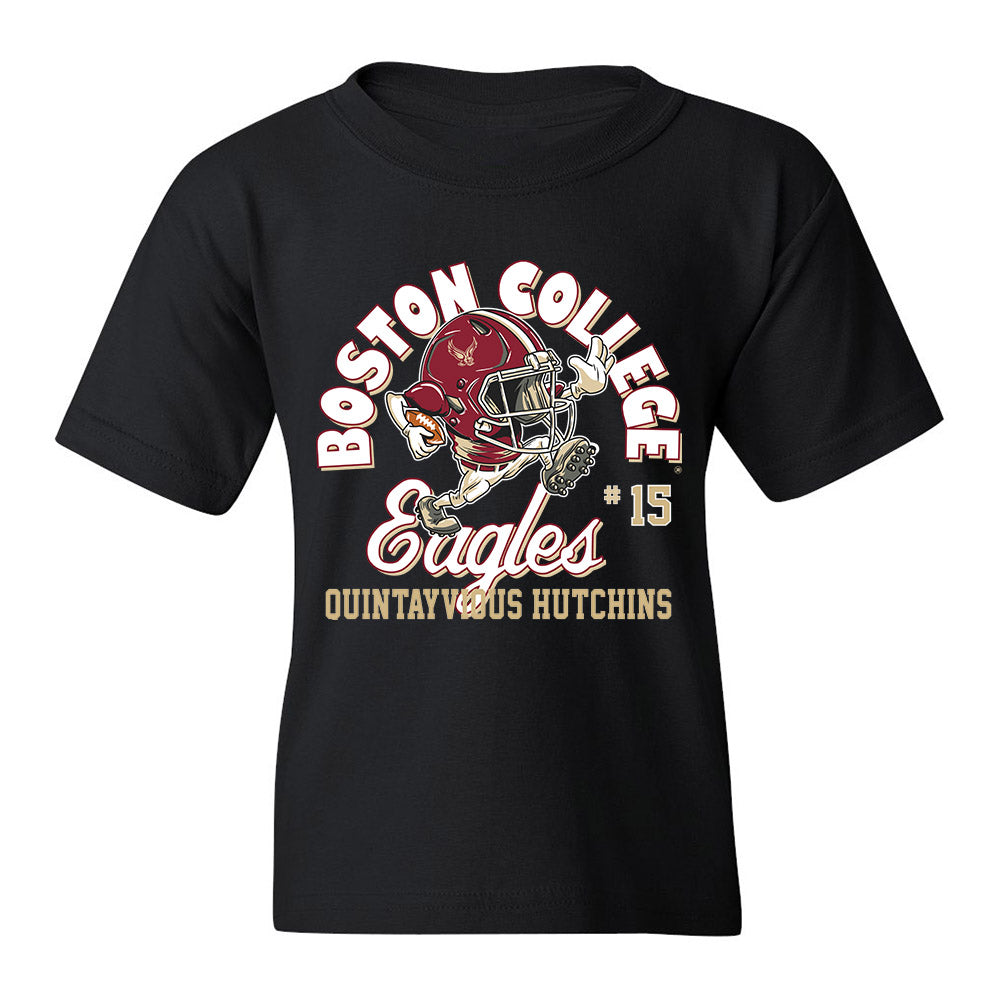 Boston College - NCAA Football : Quintayvious Hutchins - Black Fashion Shersey Youth T-Shirt