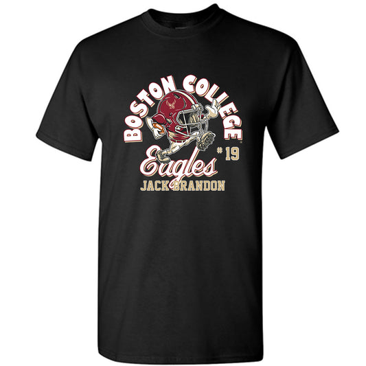 Boston College - NCAA Football : Jack Brandon - Black Fashion Shersey Short Sleeve T-Shirt