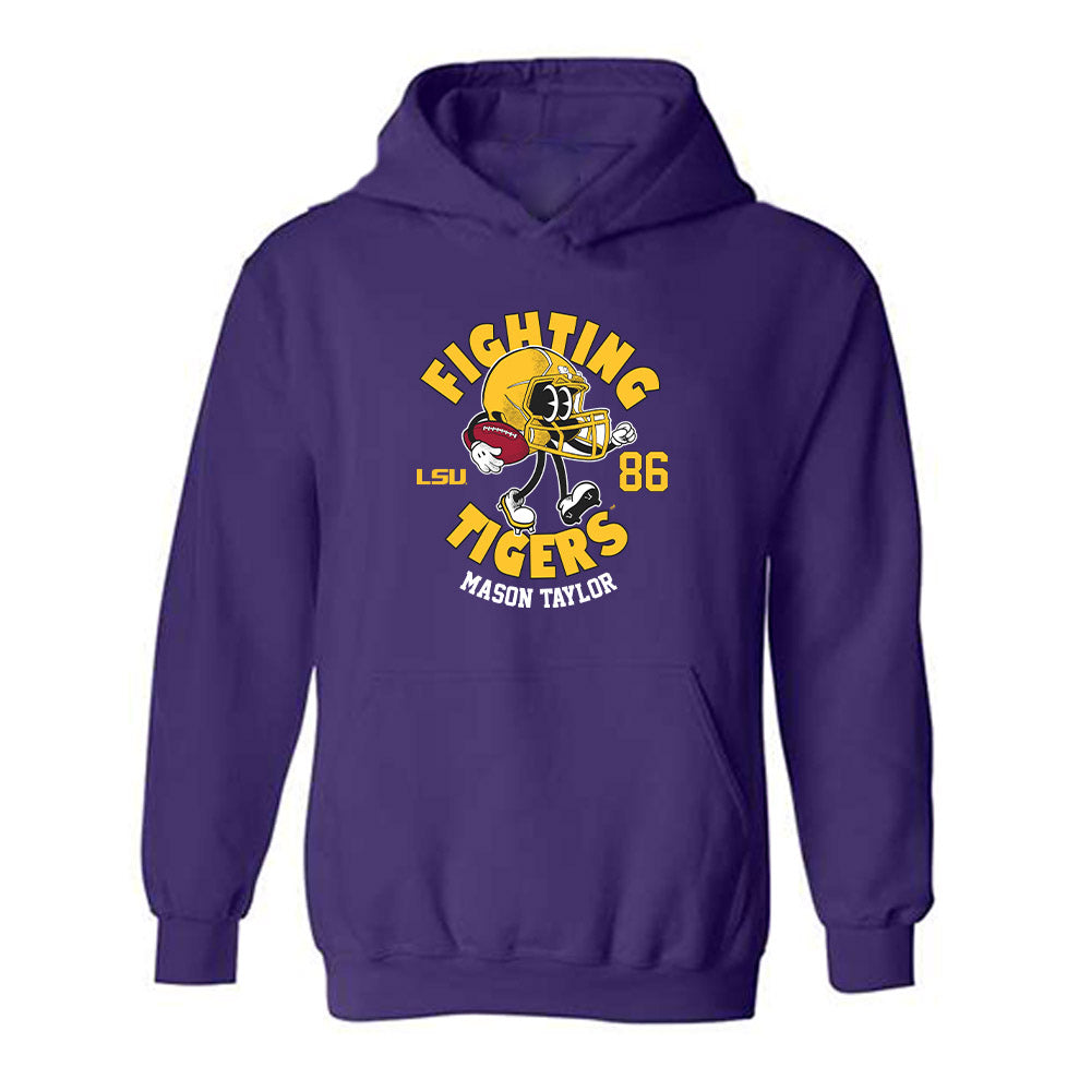 LSU - NCAA Football : Mason Taylor - Purple Fashion Shersey Hooded Sweatshirt