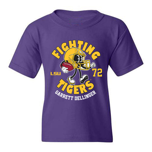 LSU - NCAA Football : Garrett Dellinger - Purple Fashion Shersey Youth T-Shirt