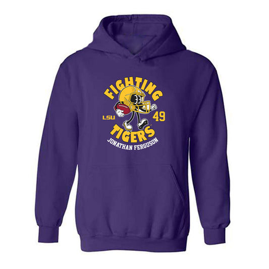 LSU - NCAA Football : Jonathan Ferguson - Purple Fashion Shersey Hooded Sweatshirt