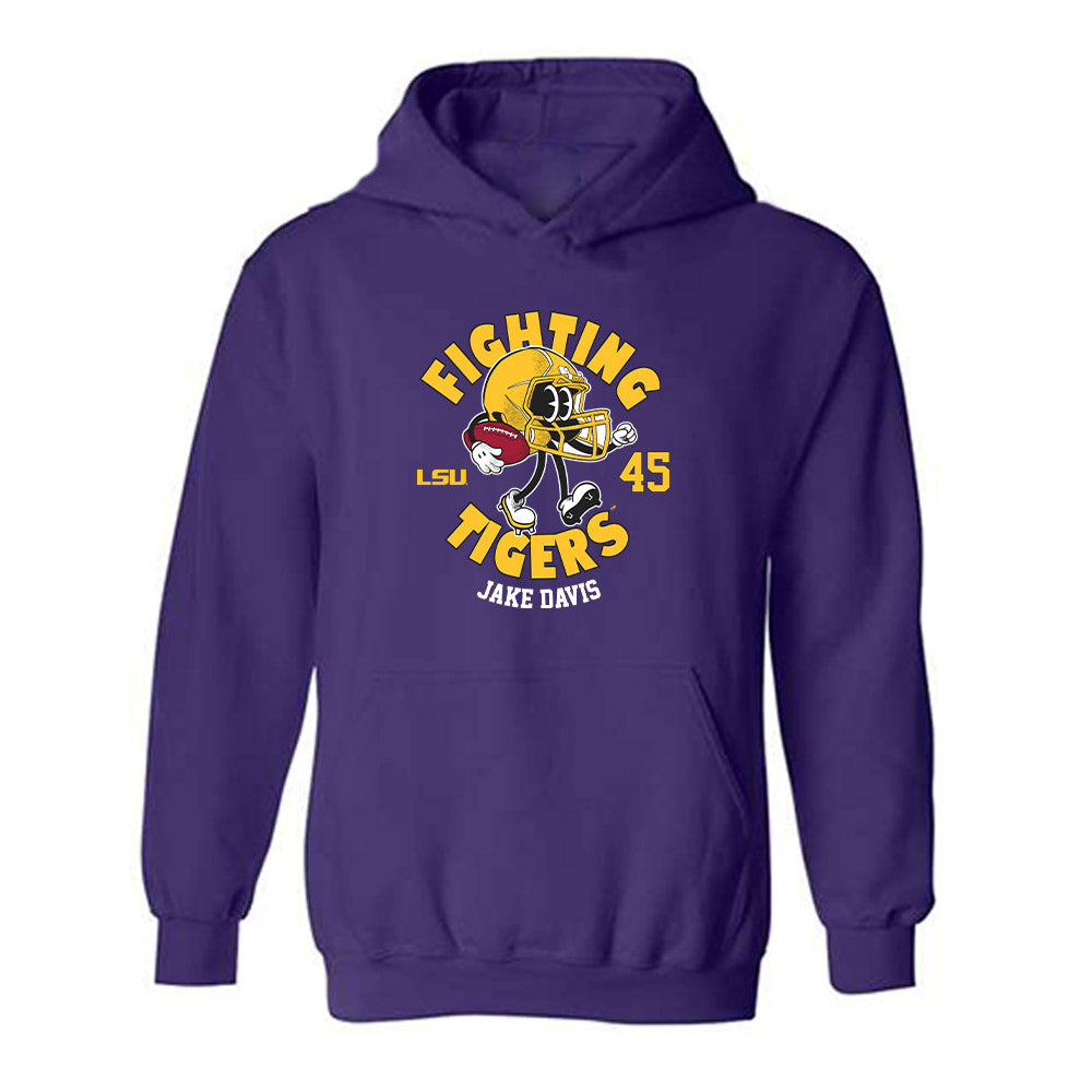 LSU - NCAA Football : Jake Davis - Hooded Sweatshirt Fashion Shersey