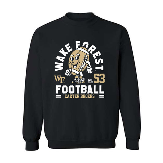 Wake Forest - NCAA Football : Carter Broers Black Fashion Shersey Sweatshirt