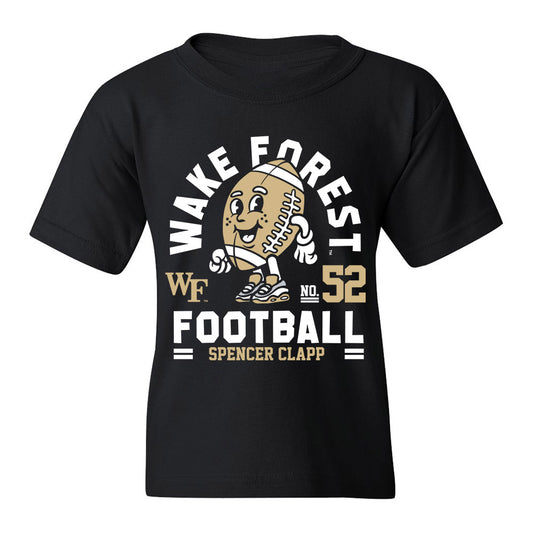 Wake Forest - NCAA Football : Spencer Clapp Black Fashion Shersey Youth T-Shirt
