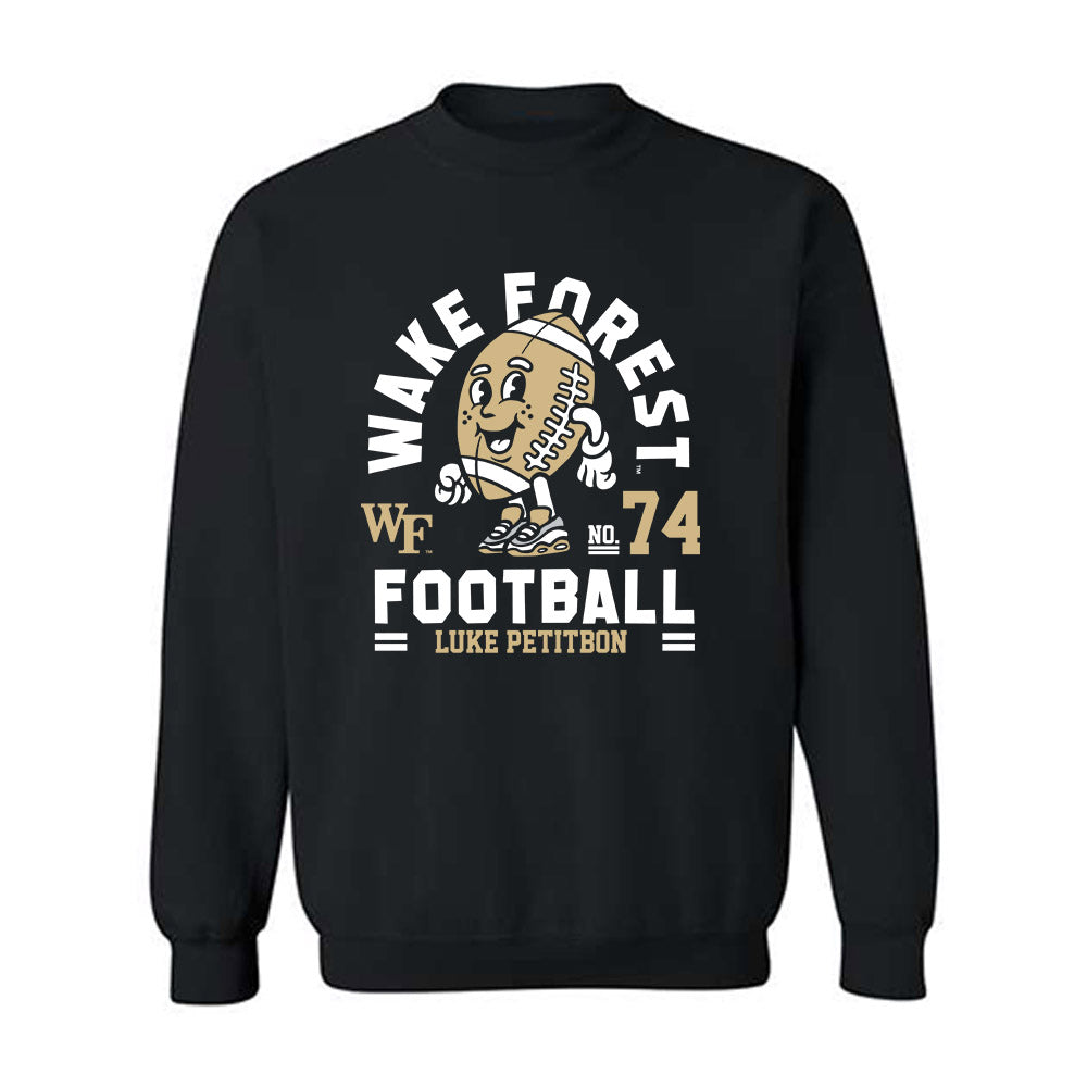 Wake Forest - NCAA Football : Luke Petitbon Black Fashion Shersey Sweatshirt