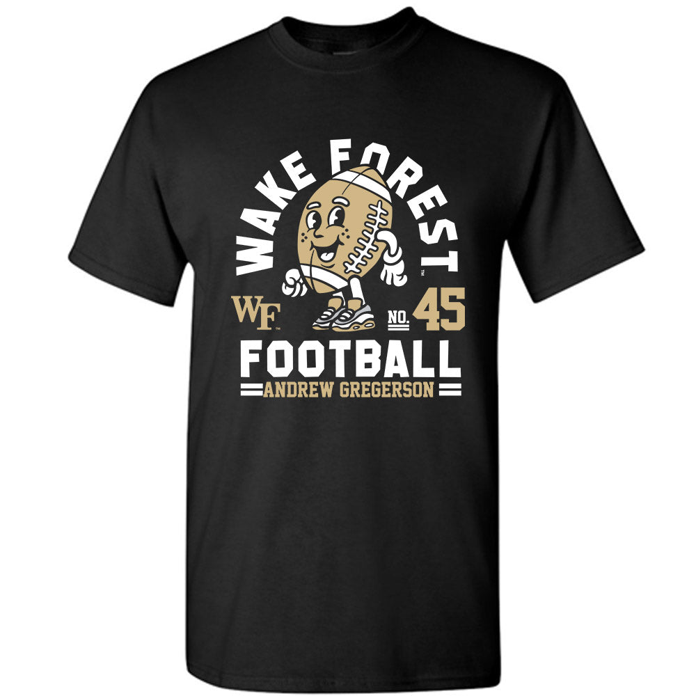 Wake Forest - NCAA Football : Andrew Gregerson Black Fashion Shersey Short Sleeve T-Shirt
