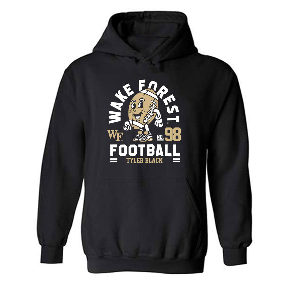 Wake Forest - NCAA Football : Tyler Black - Black Fashion Shersey Hooded Sweatshirt