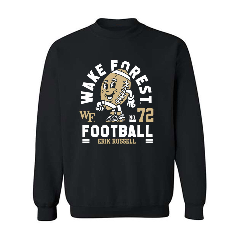 Wake Forest - NCAA Football : Erik Russell Black Fashion Shersey Sweatshirt