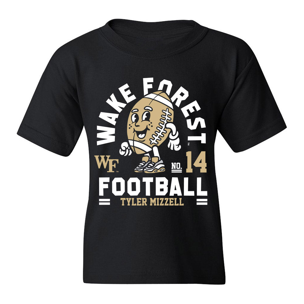 Wake Forest - NCAA Football : Tyler Mizzell - Black Fashion Shersey Youth T-Shirt