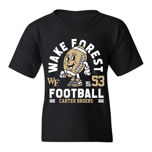Wake Forest - NCAA Football : Carter Broers Black Fashion Shersey Youth T-Shirt
