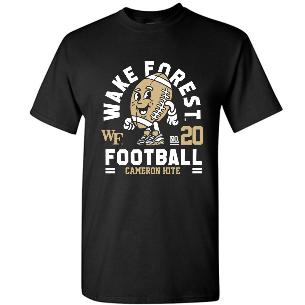 Wake Forest - NCAA Football : Cameron Hite Black Fashion Shersey Short Sleeve T-Shirt