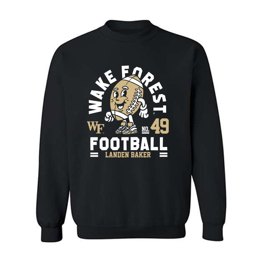 Wake Forest - NCAA Football : Landen Baker - Black Fashion Shersey Sweatshirt