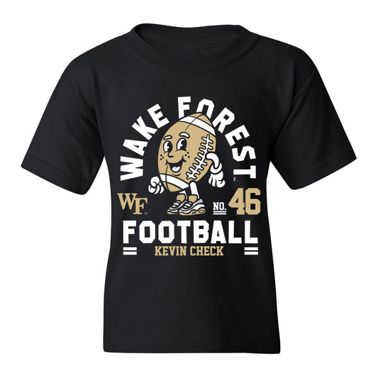 Wake Forest - NCAA Football : Kevin Check Black Fashion Shersey Youth T-Shirt