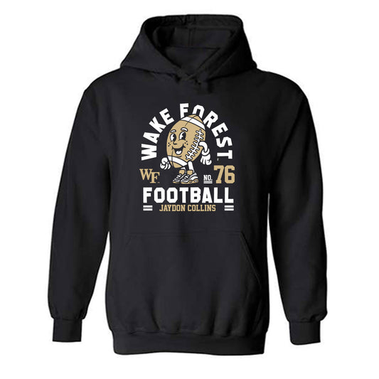 Wake Forest - NCAA Football : Jaydon Collins Black Fashion Shersey Hooded Sweatshirt