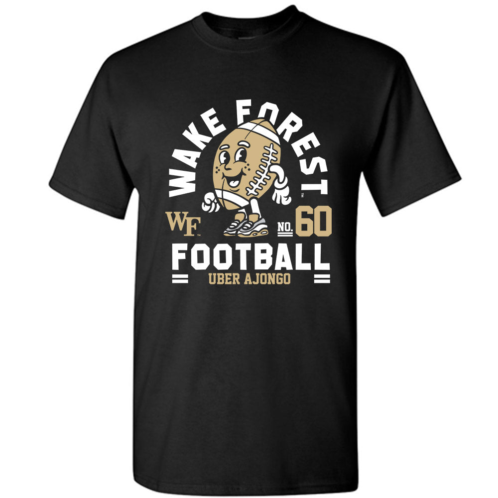 Wake Forest - NCAA Football : Uber Ajongo - Black Fashion Shersey Short Sleeve T-Shirt