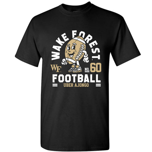Wake Forest - NCAA Football : Uber Ajongo - Black Fashion Shersey Short Sleeve T-Shirt