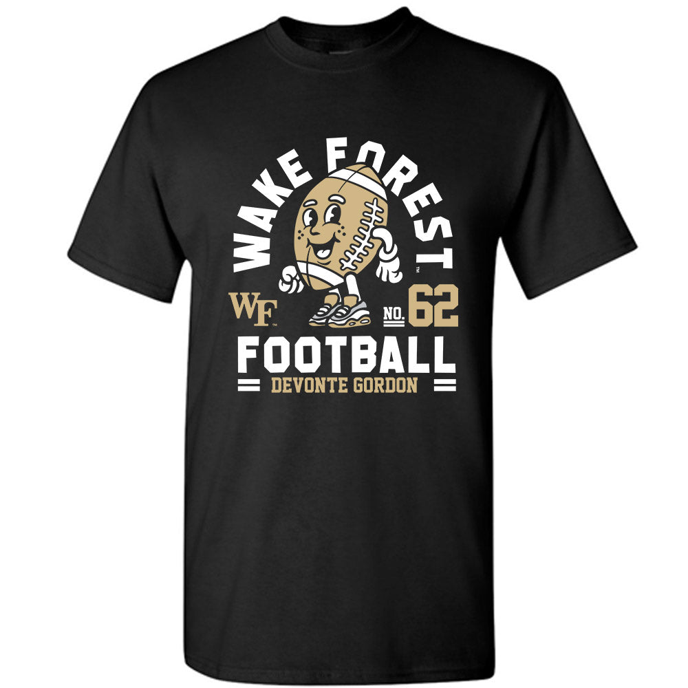 Wake Forest - NCAA Football : DeVonte Gordon Black Fashion Shersey Short Sleeve T-Shirt