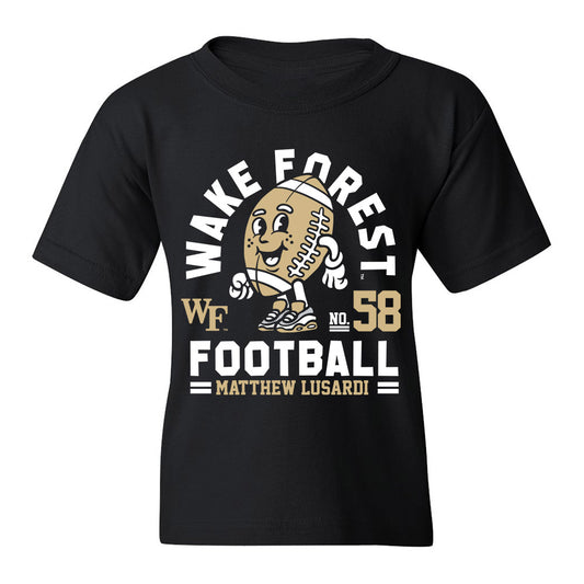 Wake Forest - NCAA Football : Matthew Lusardi Black Fashion Shersey Youth T-Shirt