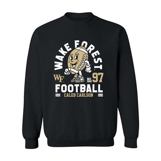 Wake Forest - NCAA Football : Caleb Carlson Black Fashion Shersey Sweatshirt
