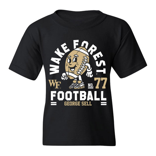 Wake Forest - NCAA Football : George Sell Black Fashion Shersey Youth T-Shirt