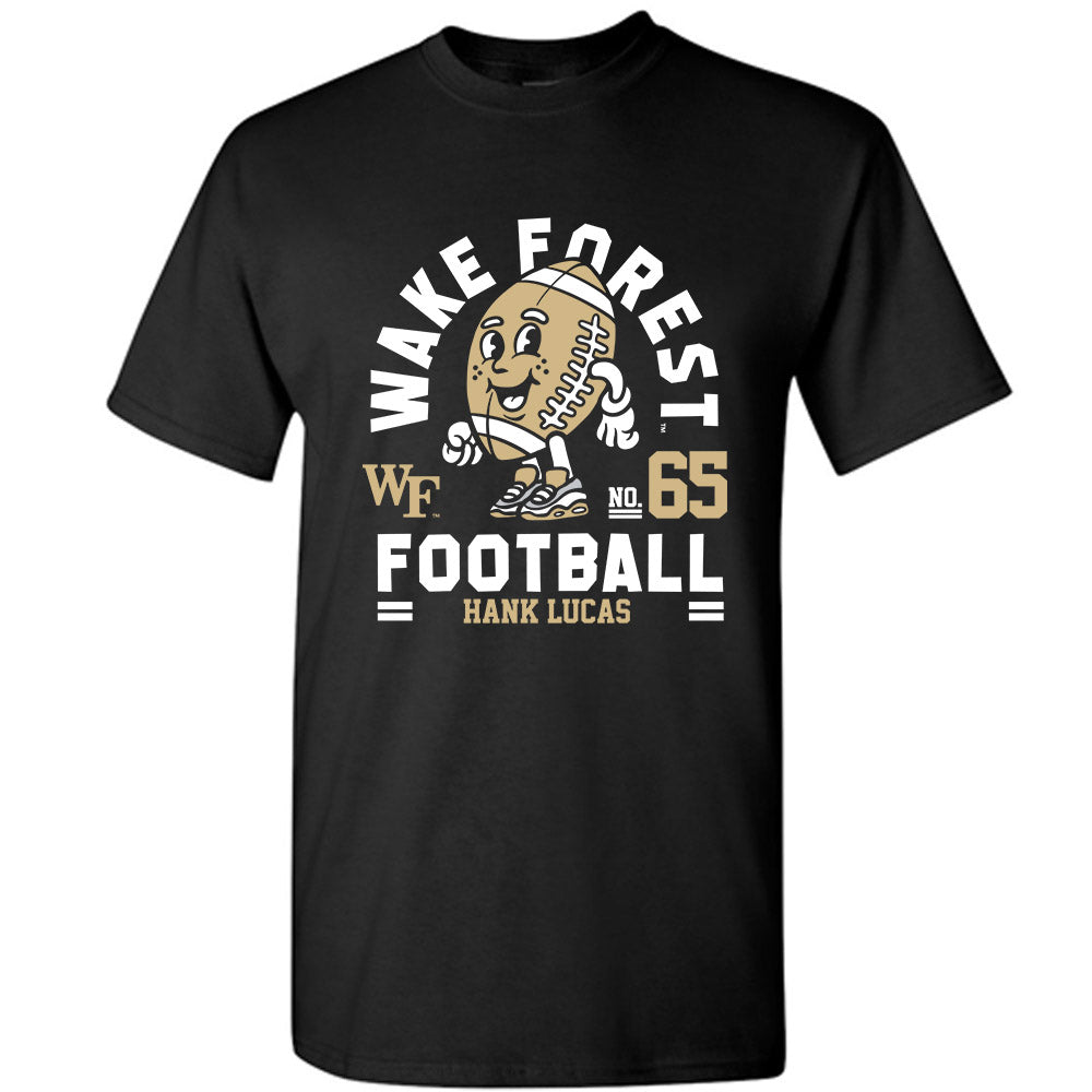 Wake Forest - NCAA Football : Hank Lucas Black Fashion Shersey Short Sleeve T-Shirt
