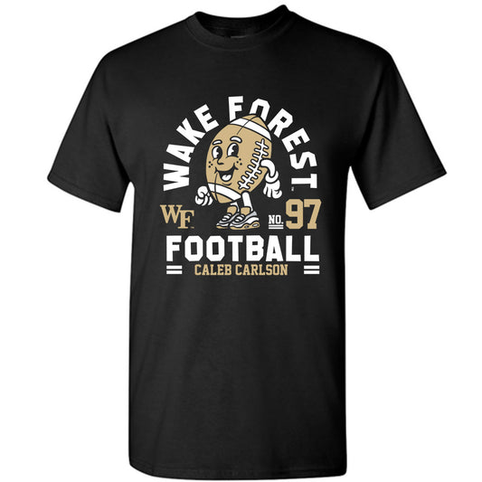 Wake Forest - NCAA Football : Caleb Carlson Black Fashion Shersey Short Sleeve T-Shirt