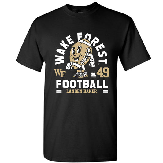 Wake Forest - NCAA Football : Landen Baker - Black Fashion Shersey Short Sleeve T-Shirt