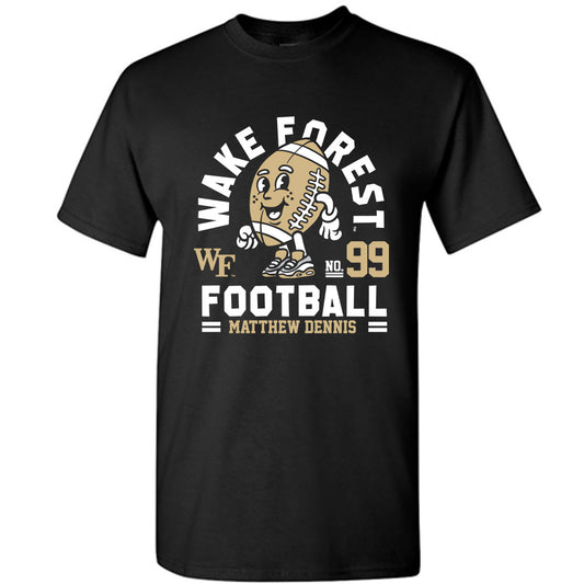 Wake Forest - NCAA Football : Matthew Dennis Black Fashion Shersey Short Sleeve T-Shirt