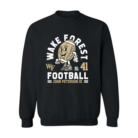 Wake Forest - NCAA Football : John Peterson III Black Fashion Shersey Sweatshirt