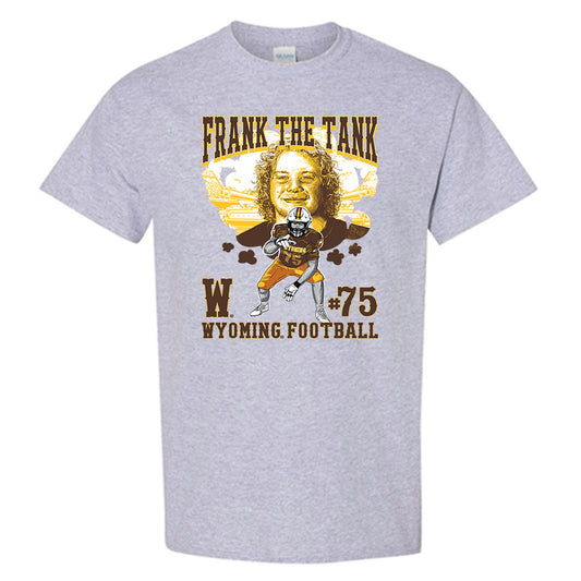 Wyoming - NCAA Football : Frank Crum - Caricature Short Sleeve T-Shirt