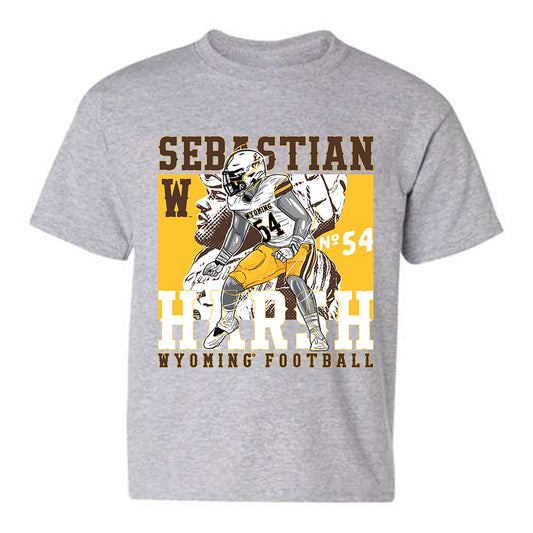 Wyoming - NCAA Football : Sabastian Harsh - Caricature Youth T-Shirt