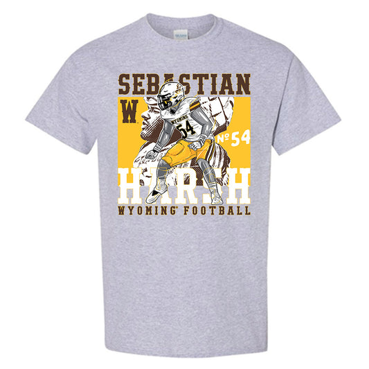 Wyoming - NCAA Football : Sabastian Harsh - Caricature Short Sleeve T-Shirt