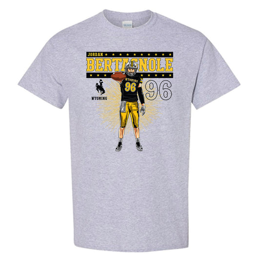 Wyoming - NCAA Football : Jordan Bertagnole - Caricature Short Sleeve T-Shirt