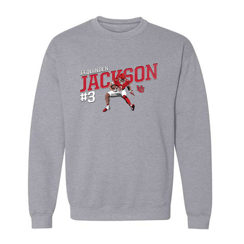 Utah - NCAA Football : Ja'Quinden Jackson - Caricature Sweatshirt