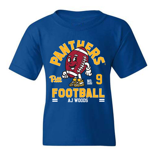 Pittsburgh - NCAA Football : AJ Woods - Royal Fashion Shersey Youth T-Shirt