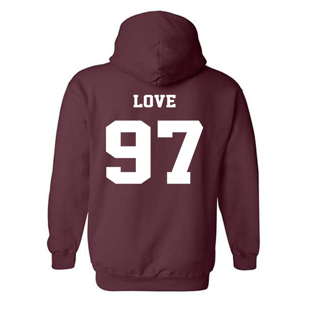 Virginia Tech - NCAA Football : John Love - Hooded Sweatshirt Sports Shersey