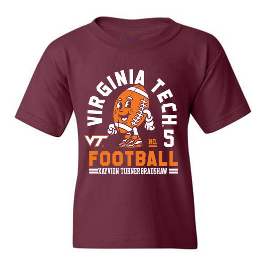 Virginia Tech - NCAA Football : Antwaun Powell-Ryland Jr - Maroon Fashion Shersey Youth T-Shirt