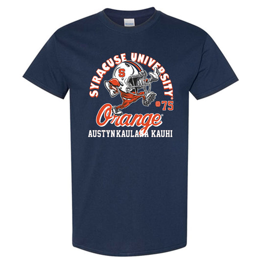 Syracuse - NCAA Football : Austyn-Kaulana Kauhi - Navy Fashion Shersey Short Sleeve T-Shirt