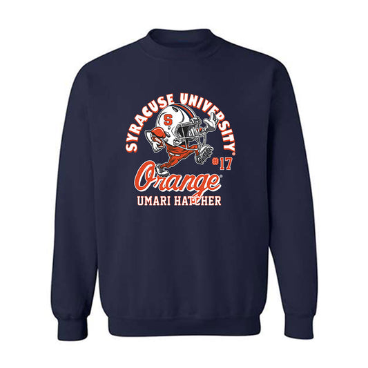 Syracuse - NCAA Football : Umari Hatcher - Navy Fashion Shersey Sweatshirt