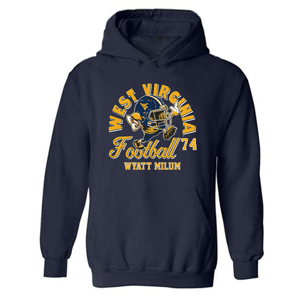 West Virginia - NCAA Football : Wyatt Milum Fashion Shersey Hooded Sweatshirt