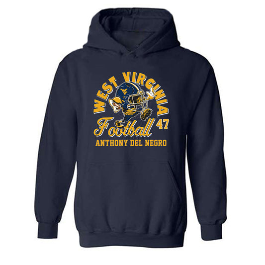 West Virginia - NCAA Football : Anthony Del Negro Fashion Shersey Hooded Sweatshirt
