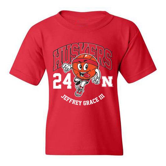 Nebraska - NCAA Men's Basketball : Jeffrey Grace III Fashion Shersey Youth T-Shirt