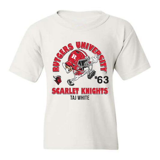 Rutgers - NCAA Football : Taj White - Fashion Shersey Youth T-Shirt