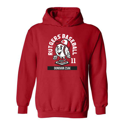 Rutgers - NCAA Baseball : Donovan Zsak - Hooded Sweatshirt Fashion Shersey