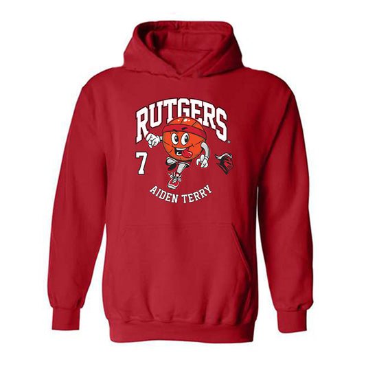 Rutgers - NCAA Men's Basketball : Aiden Terry - Hooded Sweatshirt Fashion Shersey